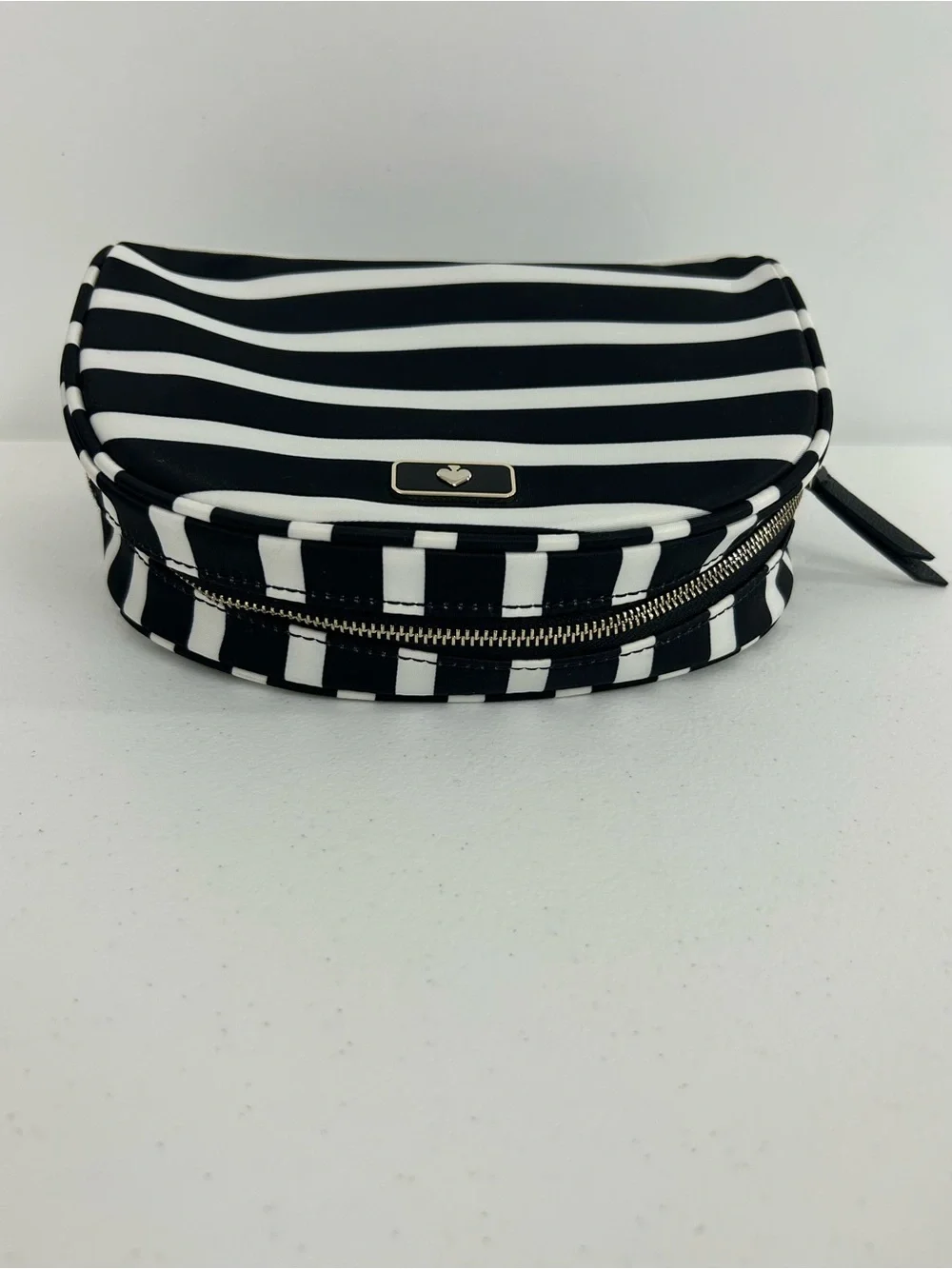 Kate Spade Dome Cosmetic Case Striped Pouch NWOT